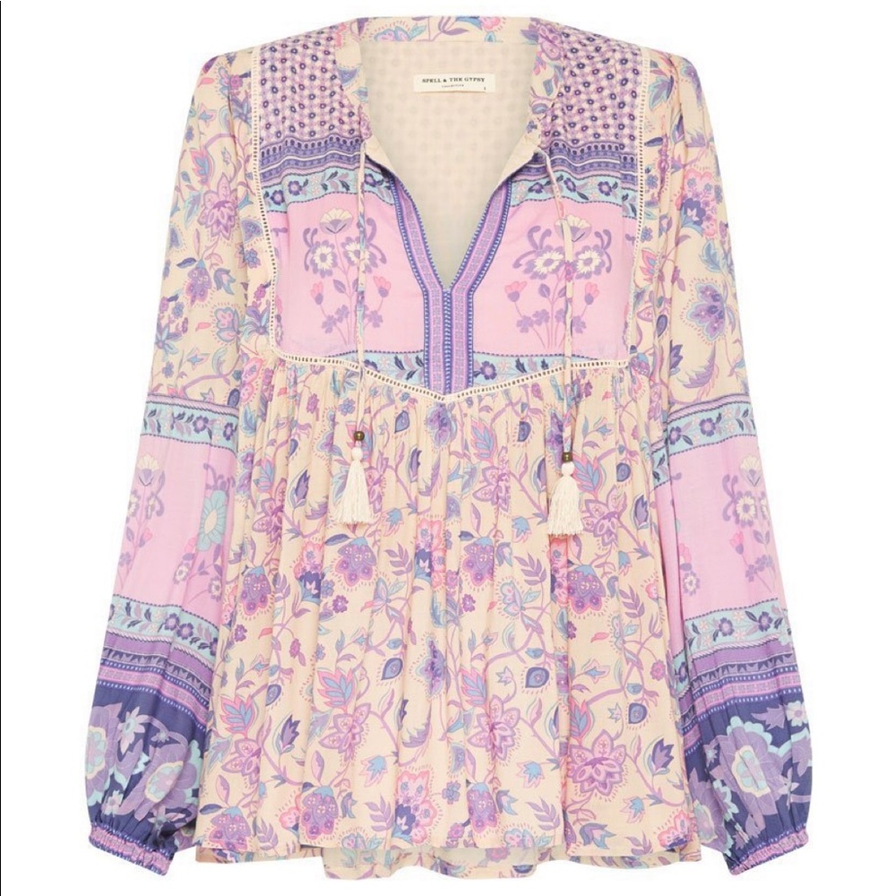 Spell Gypsy Collective Portobello lavender blouse